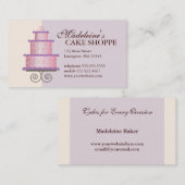 Elegant Cake on Blue Custom Bakery Visitekaartje (Voorkant / Achterkant)