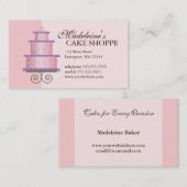 Elegant Cake on Pink Custom Bakery Visitekaartje (Voorkant / Achterkant)