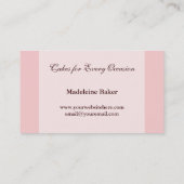 Elegant Cake on Pink Custom Bakery Visitekaartje (Achterkant)