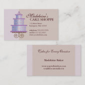 Elegant Cake on Tan Custom Bakery Visitekaartje (Voorkant / Achterkant)