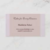 Elegant Cake on Tan Custom Bakery Visitekaartje (Achterkant)
