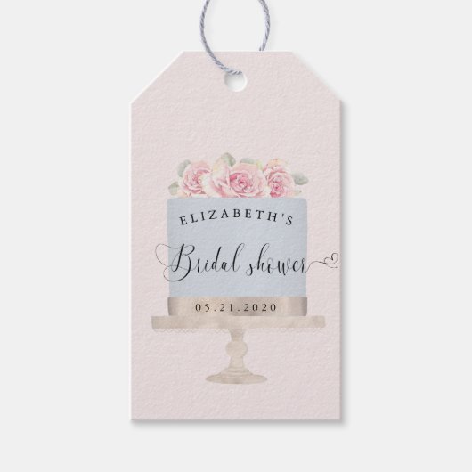 Elegant Cake Pastel Script Font Vrijgezellenfeest Cadeaulabel (Voorkant)