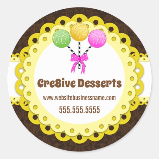 Elegant Cake Poppen Bakery Packaging Seals Ronde Sticker (Voorkant)