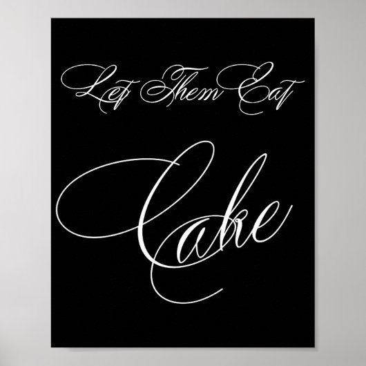 Elegant Cake White Calligraphy | Afbeelding Tabelt Poster (Voorkant)