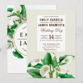 Elegant Cala Lily Budget Wedding Kaart (Voorkant / Achterkant)