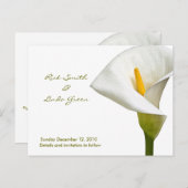 Elegant Cala Lily - Sparen de Datum wit Aankondigingskaart (Voorkant / Achterkant)