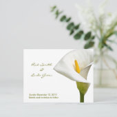Elegant Cala Lily - Sparen de Datum wit Aankondigingskaart (Staand voorkant)
