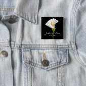 Elegant Cala Lily - Square Button (In situ)