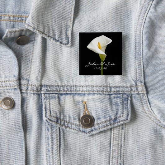 Elegant Cala Lily - Square Button (In situ)