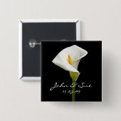 Elegant Cala Lily - Square Button (Voorkant /achterkant)