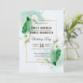 Elegant Cala Lily Wedding Kaart (Staand voorkant)