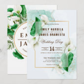 Elegant Cala Lily Wedding Kaart (Voorkant / Achterkant)