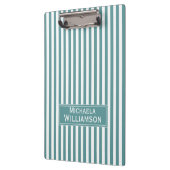 Elegant Calciet Blauw & Wit Stripes Unieke Trendy Klembord (Links)