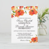 Elegant California Golden Poppy Summer Wedding Kaart (Staand voorkant)