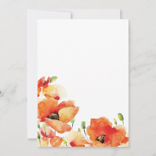 Elegant California Golden Poppy Summer Wedding Kaart (Achterkant)