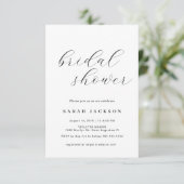 Elegant Caligraphy Bridal Shower Invitation Kaart (Staand voorkant)