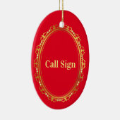 Elegant Call Sign Kerstversiering Keramisch Ornament (Rechts)