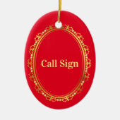 Elegant Call Sign Kerstversiering Keramisch Ornament (Voorkant)