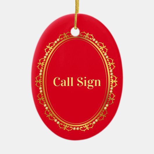 Elegant Call Sign Kerstversiering Keramisch Ornament (Voorkant)