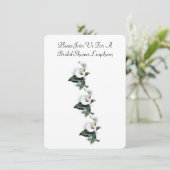 Elegant Calla Lily Floral Vrijgezellenfeest Lunche Kaart (Staand voorkant)