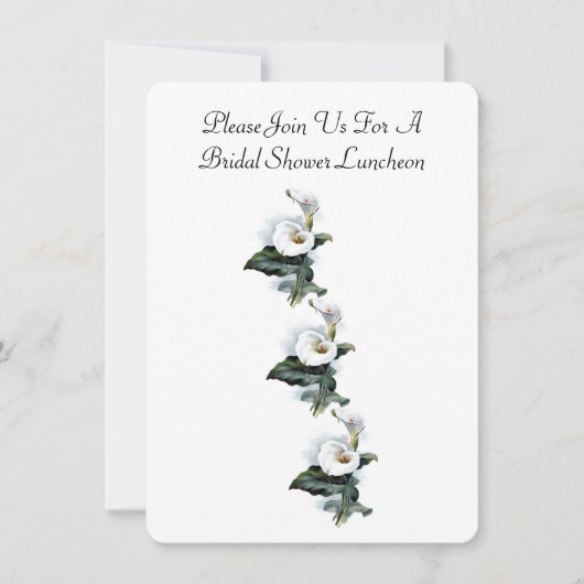 Elegant Calla Lily Floral Vrijgezellenfeest Lunche Kaart (Voorkant)