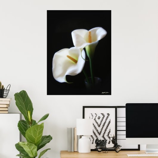 Elegant Calla Lily Flowers 13 Poster (Thuiskantoor)