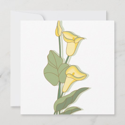 Elegant Calla Lily in Geel Vrijgezellenfeest Kaart (Achterkant)