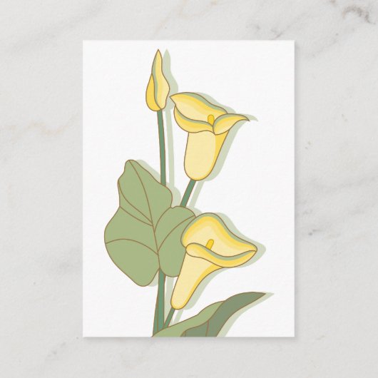 Elegant Calla Lily in Gele Ontvangers Kaarten (Achterkant)