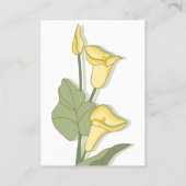 Elegant Calla Lily in Gele Ontvangers Kaarten (Achterkant)