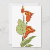 Elegant Calla Lily in het Oranje huwelijk Kaart (Achterkant)
