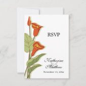 Elegant Calla Lily in Oranje RSVP-kaarten Kaart (Voorkant)