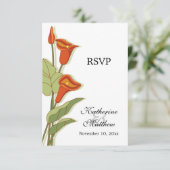 Elegant Calla Lily in Oranje RSVP-kaarten Kaart (Staand voorkant)