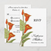 Elegant Calla Lily in Oranje RSVP-kaarten Kaart (Voorkant / Achterkant)