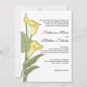 Elegant Calla Lily in Yellow Wedding Kaart (Voorkant)