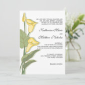 Elegant Calla Lily in Yellow Wedding Kaart (Staand voorkant)