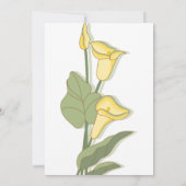 Elegant Calla Lily in Yellow Wedding Kaart (Achterkant)