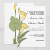 Elegant Calla Lily in Yellow Wedding Kaart (Voorkant / Achterkant)