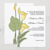 Elegant Calla Lily in Yellow Wedding Kaart (Voorkant / Achterkant)