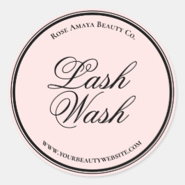 Elegant Calligraaf Schrift Wimperwas Shampoo Ronde Sticker