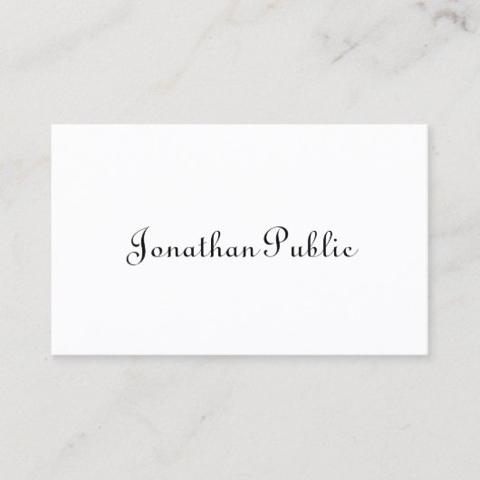 Elegant Calligraded Script Minimalist Sjabloon Visitekaartje (Voorkant)