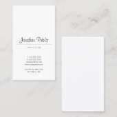 Elegant Calligraded Script Trendy Sleek Plain Visitekaartje (Voorkant / Achterkant)