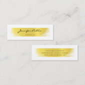 Elegant Calligraded Trendy Gold Professional Luxe Mini Visitekaartje (Voorkant / Achterkant)
