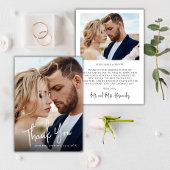 Elegant Calligrafie 2 Foto bruiloft Hartelijk dank Notitiekaartje