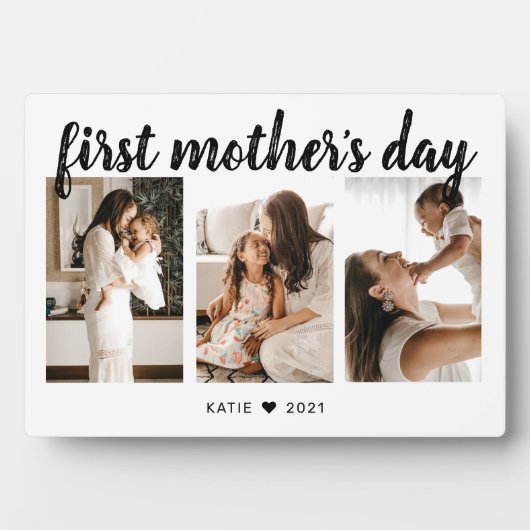 Elegant Calligrafie 3 Foto Moederdag Keepomwille Fotoplaat (voorkant)