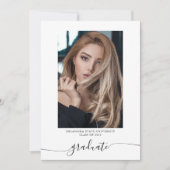 Elegant Calligrafie 4 Foto Ze deed het Afstuderen Kaart (Voorkant)