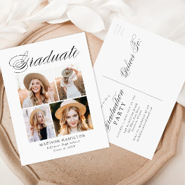 Elegant Calligrafie 4 Fotogradatie Partij Uitnodiging Briefkaart