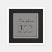 Elegant Calligrafie 50 en Fabulous Unisex Servet (Voorkant)