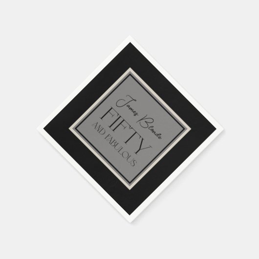 Elegant Calligrafie 50 en Fabulous Unisex Servet (Hoek)