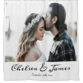 Elegant Calligrafie Aangepast Douchegordijn (Voorkant)