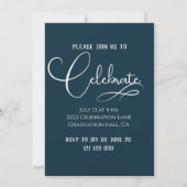 elegant Calligrafie Afstuderen Fotouitnodiging Kaart (Achterkant)